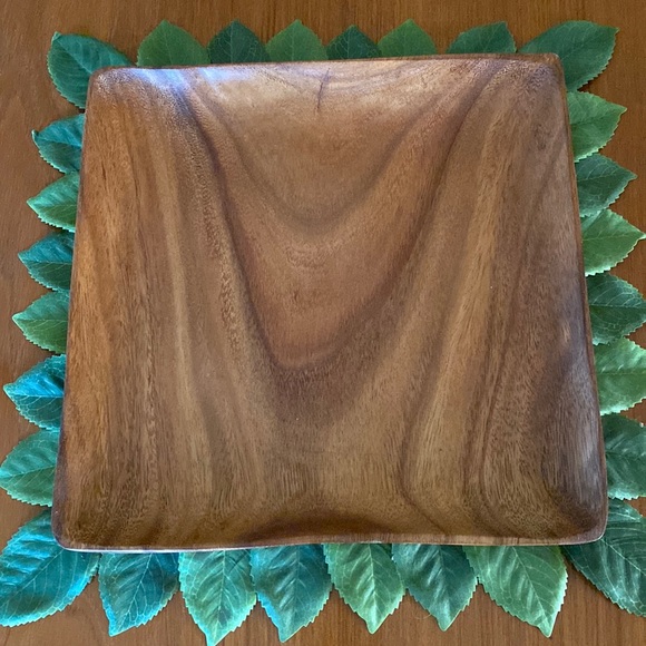 Vintage 12” Square Teak Serving Tray - Picture 1 of 6